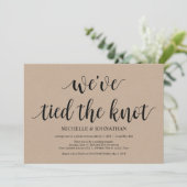 Rustic Kraft Wedding Elopement Empfang lädt ein Einladung (Stehend Vorderseite)