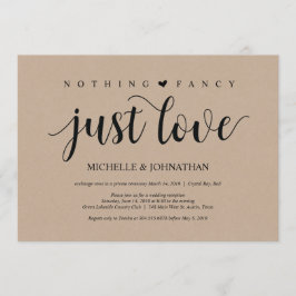 Rustic Kraft Wedding Elopement Empfang lädt ein Einladung