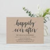 Rustic Kraft Wedding Elopement Empfang lädt ein Einladung (Stehend Vorderseite)