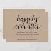 Rustic Kraft Wedding Elopement Empfang lädt ein Einladung (Vorne/Hinten)