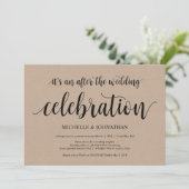 Rustic Kraft Wedding Elopement Empfang lädt ein Einladung (Stehend Vorderseite)