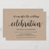 Rustic Kraft Wedding Elopement Empfang lädt ein Einladung (Vorne/Hinten)