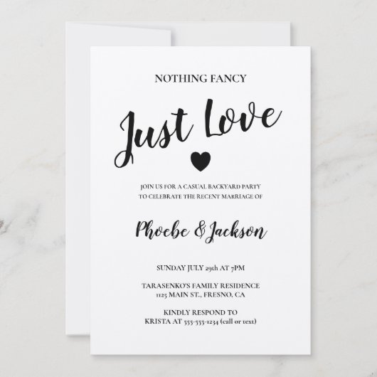 Rustic Kraft Wedding Elopement Lässiges Party Einladung (Vorderseite)