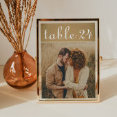 Rustic Kraft Wedding Foto Tischnummer