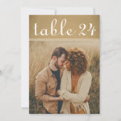 Rustic Kraft Wedding Foto Tischnummer (Vorderseite)