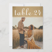 Rustic Kraft Wedding Foto Tischnummer (Rückseite)