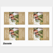 Rustic Kraft Wedding Monogram Foto Wine Fevor Rechteckiger Aufkleber (Blatt)