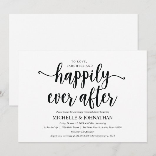 Rustic Kraft Wedding Probe Dinner lädt 2 ein Einladung (Vorne/Hinten)