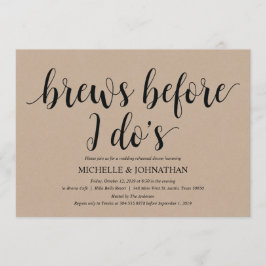 Rustic Kraft Wedding Probe Dinner lädt ein Einladung