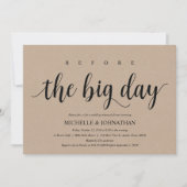 Rustic Kraft Wedding Probe Dinner lädt ein Einladung (Vorderseite)