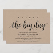 Rustic Kraft Wedding Probe Dinner lädt ein Einladung (Vorne/Hinten)