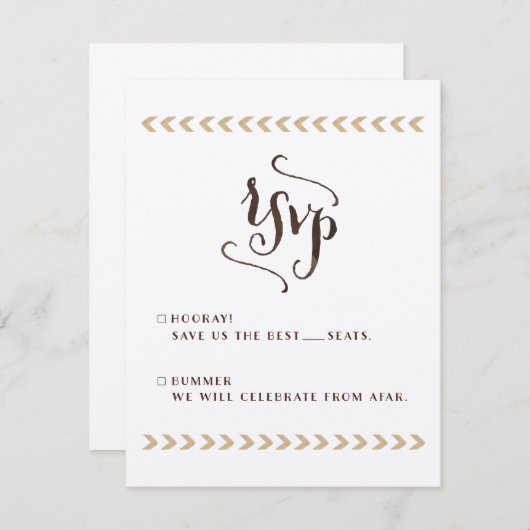 Rustic Kraft Wedding RSVP Cards (Vorne/Hinten)