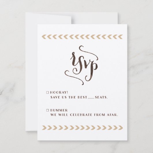 Rustic Kraft Wedding RSVP Cards Karte (Vorderseite)