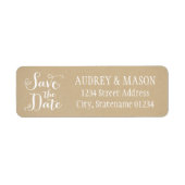 Rustic Kraft Wedding Save the Date Rücksendeadress (Vorne)