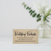 Rustic Kraft Wedding Website Black Script Begleitkarte (Stehend Vorderseite)
