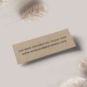 Rustic Kraft Wedding Website Cards | Mini