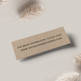 Rustic Kraft Wedding Website Cards | Mini