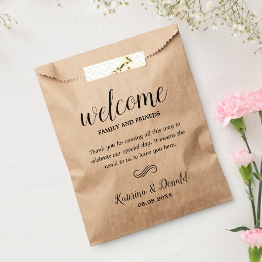 Rustic Kraft Wedding Welcome Fevor Bags Geschenktütchen (Versiegelt)