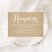 Rustic Kraft Wedding White Script Empfang Begleitkarte