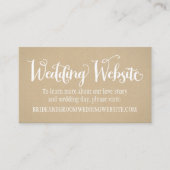Rustic Kraft Wedding White Script Website Begleitkarte (Vorderseite)