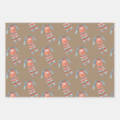 Rustic Kraft Weihnachts-Strümpfe Snowmen & Jammies Geschenkpapier Set (Vorderseite 3)