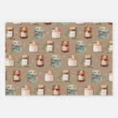 Rustic Kraft Weihnachtskerzen Geschenkpapier Set (Vorderseite 3)