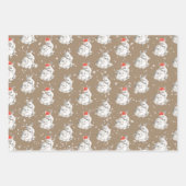 Rustic Kraft White Baby Doe Reindeers Weihnachtsma Geschenkpapier Set (Vorderseite 3)