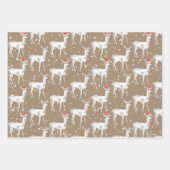 Rustic Kraft White Baby Doe Reindeers Weihnachtsma Geschenkpapier Set (Vorderseite)