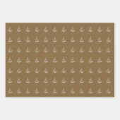 Rustic Kraft White Christmas Tree Muster Geschenk Geschenkpapier Set (Vorderseite 2)