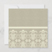 RUSTIC KRAFT WHITE DAMASK CLASSIC WORKSHOP EVENT EINLADUNG (Rückseite)