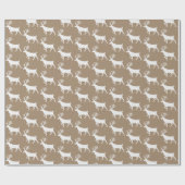 Rustic Kraft White Stag Reindeer Geschenkpapier (Flach)