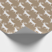 Rustic Kraft White Stag Reindeer Geschenkpapier (Ecke)