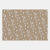Rustic Kraft White Stem Leaf Greenery Geschenkpapier Set (Vorderseite 3)