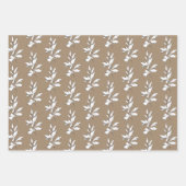 Rustic Kraft White Stem Leaf Greenery Geschenkpapier Set (Vorderseite 2)