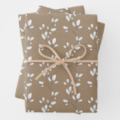 Rustic Kraft White Stem Leaf Greenery Geschenkpapier Set (Beispiel)