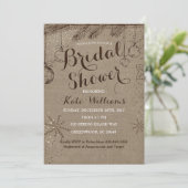 Rustic Kraft Winter Bridal Shower Einladungen (Stehend Vorderseite)