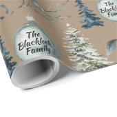 Rustic Kraft Winter Horse Individuelle Name & Sent Geschenkpapier (Rolleneckpunkt)