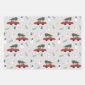 Rustic Kraft Winter Weihnachtsbaum und Schnee Geschenkpapier Set (Vorderseite)