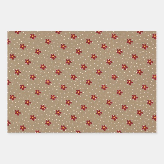 Rustic Kraft Winter Weihnachtsbaum und Schneewrapp Geschenkpapier Set (Vorderseite 3)