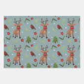 Rustic Kraft Winter Weihnachtsbaum und Schneewrapp Geschenkpapier Set (Vorderseite)