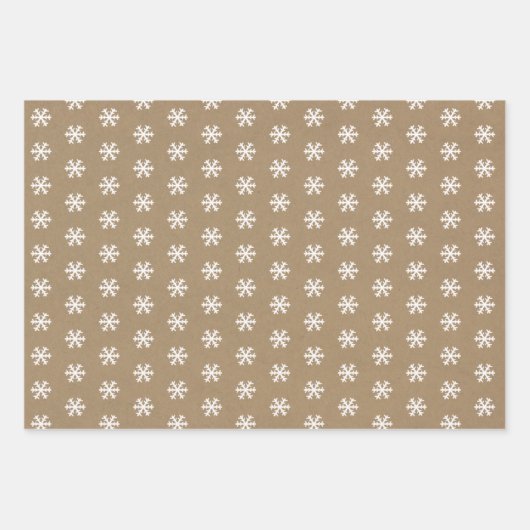 Rustic Kraft Winter Weihnachtsbaum und Schneewrapp Geschenkpapier Set (Vorderseite 3)