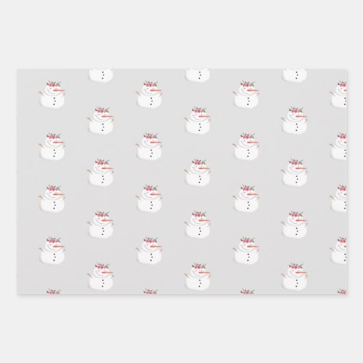 Rustic Kraft Winter Weihnachtsbaum und Schneewrapp Geschenkpapier Set (Vorderseite)