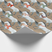 Rustic Kraft Winter White Christmas Horses Geschenkpapier (Ecke)