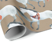 Rustic Kraft Winter White Christmas Horses Geschenkpapier (Rolleneckpunkt)