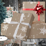 Rustic Kraft Winter White Snowflakes Matte  Geschenkpapier<br><div class="desc">Kraft colored wrapping paper with large and small snowflakes.</div>