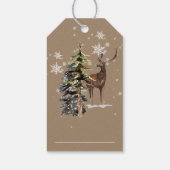 Rustic Kraft Winter Woodland Stag Frohe Weihnachte Geschenkanhänger (Rückseite)