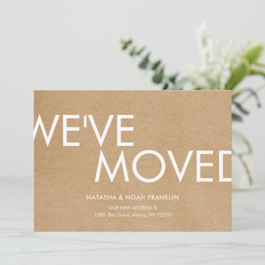 Rustic Kraft Wir haben eine neue Ankündigung (Stehend Vorderseite)