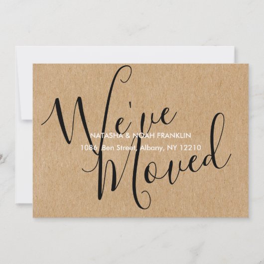 Rustic Kraft Wir haben eine neue Zuhause-Adresse (Vorderseite)