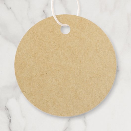 Rustic Kraft's more Liebe Wedding Round Geschenkanhänger (Rückseite)