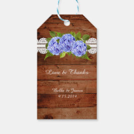 Rustic Lace Blue Hydrangea Gastgeschenk Hochzeit G Geschenkanhänger